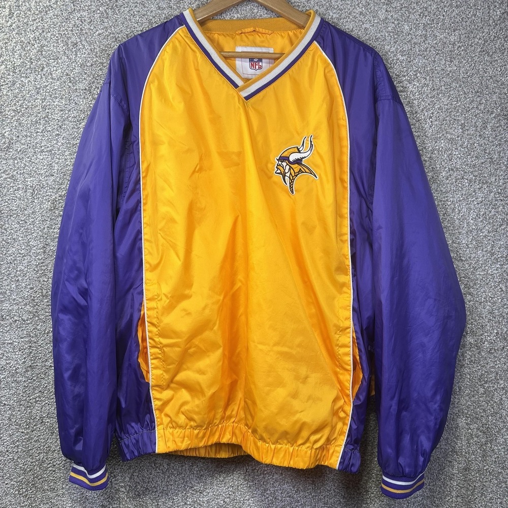 Minnesota Vikings Jacket‎ Mens XL Yellow Purple NFL Football NFL Pullover